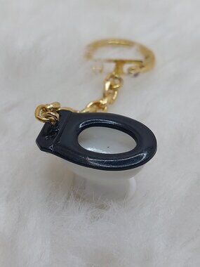 Vintage Toilet Seat Old Plastic Era Miniature Keychain
